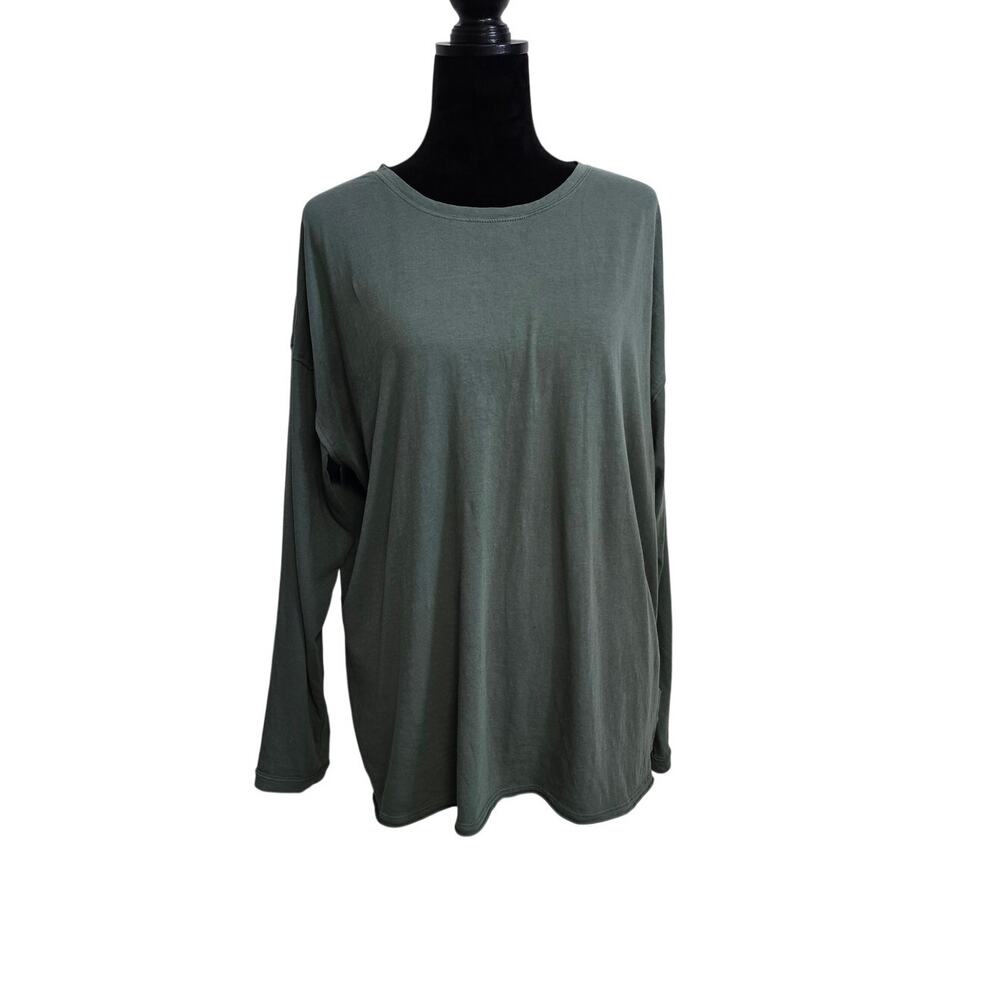 Free People We The Free Green Long Sleeve Tee Size Large